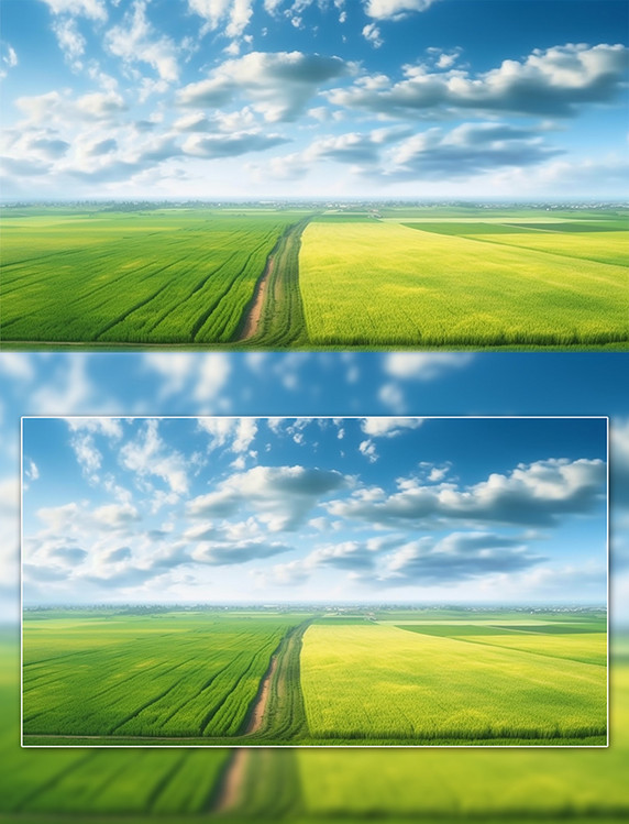 农田大场景麦田景观农田