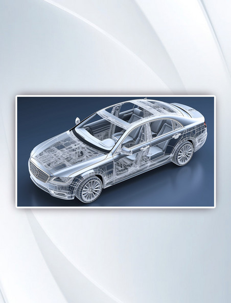 银色汽车汽车结构汽车结构透视车辆结构透视横图背景
