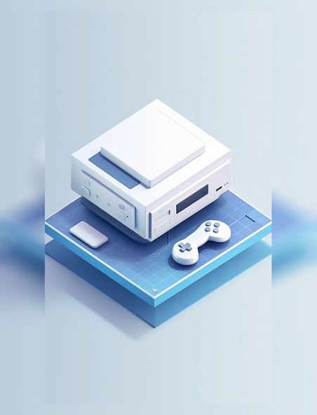 商务风蓝白色搭配游戏娱乐图标蓝色背景B端icon
