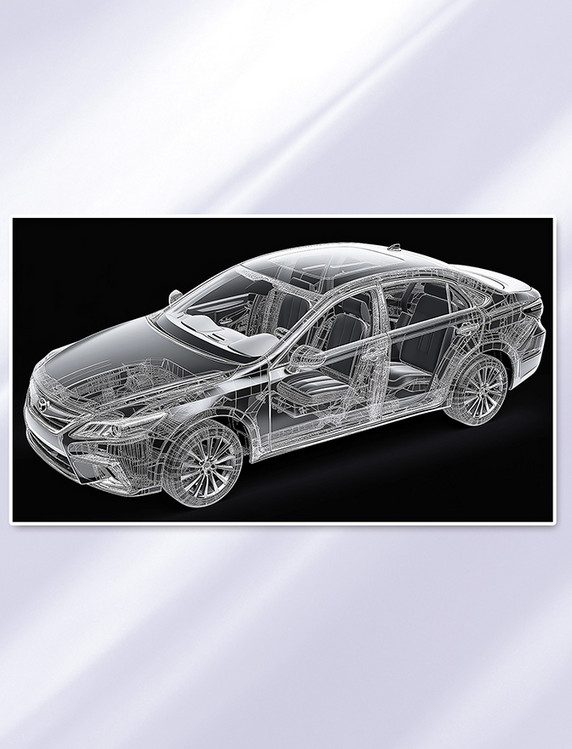 汽车骨架汽车结构透视车辆结构透视AI绘画