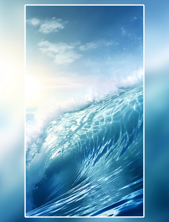 惊天巨浪冲浪海浪海洋夏天夏季