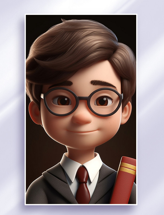3D可爱风皮克斯风格人物肖像头像律师法务职业男孩男性2