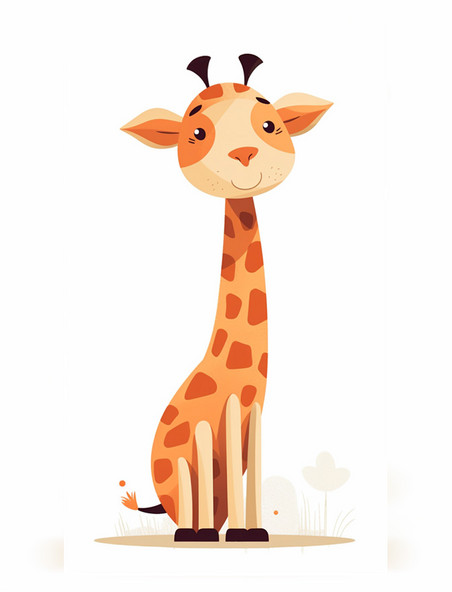 拟人卡通2d长颈鹿动物