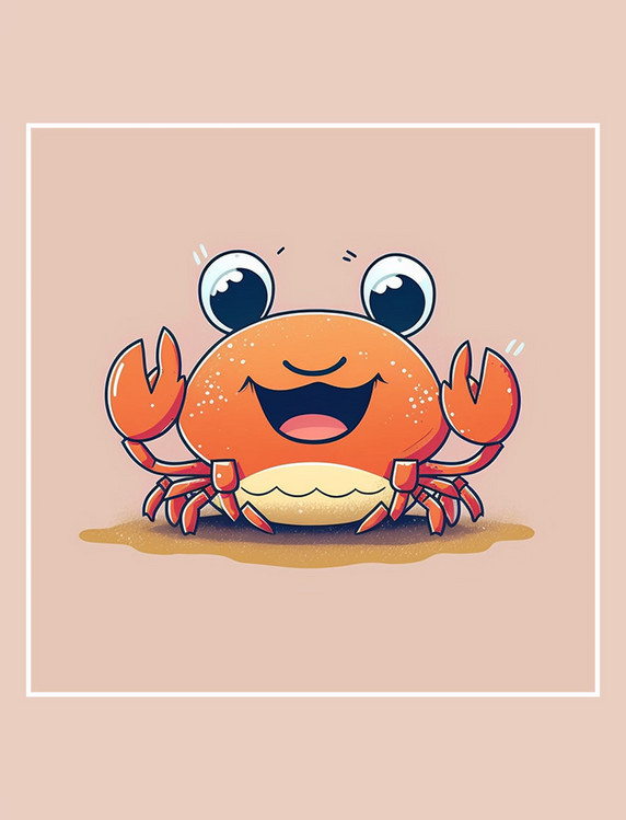 拟人卡通2d平面可爱螃蟹动物