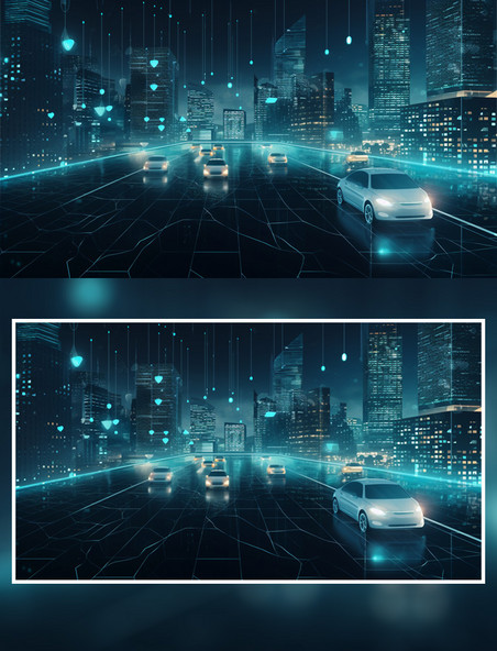 智能驾驶科技全息城市汽车行驶
