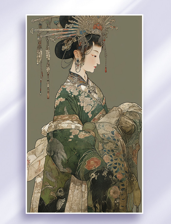 沙馥芭蕉仕女图轴- 故宫博物院