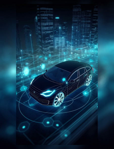 近景展示智能驾驶科技全息汽车数字化