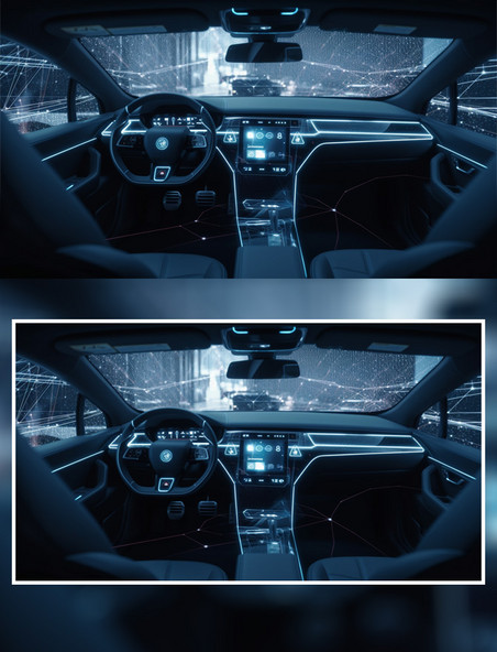 无人驾驶车内智能驾驶科技全息汽车数字化