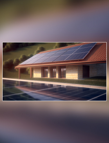 光伏板太阳能新能源电池板摄影图超级清洁能源