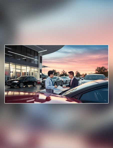 汽车行业销售4S店的汽车销售人员摄影图
