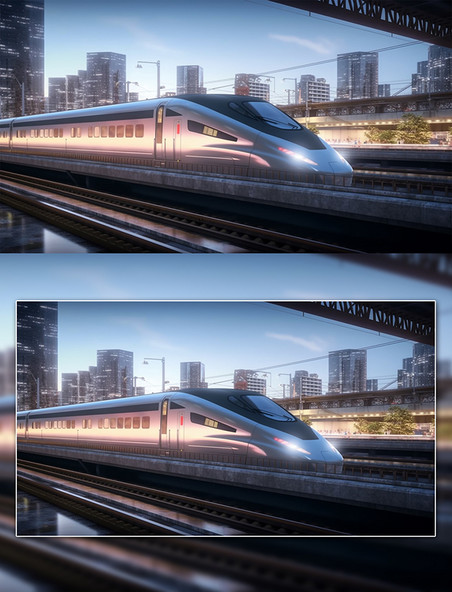 高速火车动车摄影图交通工具