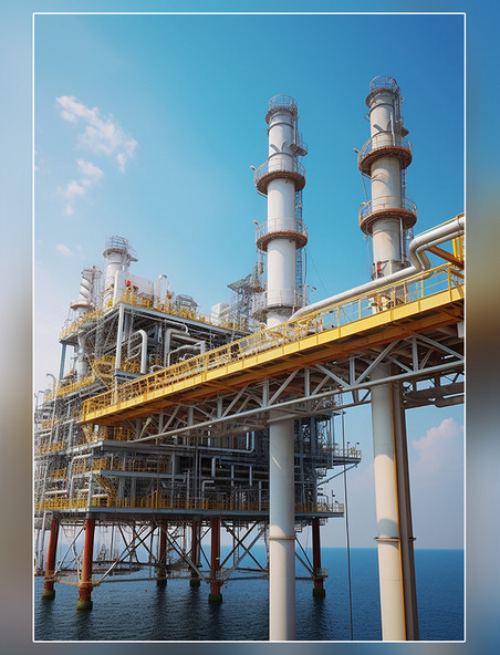 石油工业摄影图高清摄影海上石油天然气加工厂然气