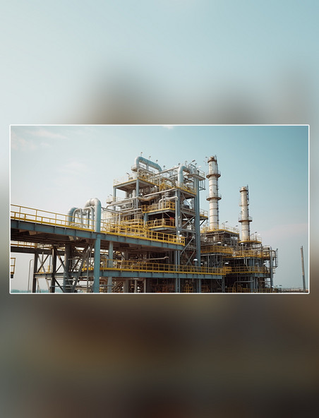 海上石油天然气加工厂然气石油工业摄影图高清摄影