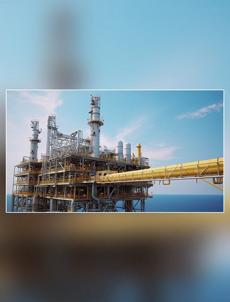 参观海上石油高清摄影天然气加工厂然气和石油工业摄影图