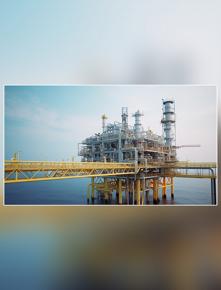 石油工业摄影图海上石油天然气加工厂然气高清摄影