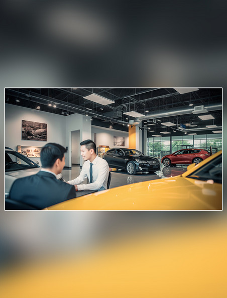 汽车行业超级清晰高细节超质量男销售4S店的汽车销售人员摄影图