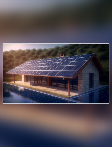 光伏板清洁能源摄影图太阳能新能源电池板