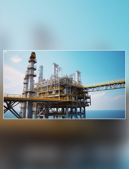 海上石油高清摄影天然气加工厂然气石油工业摄影图