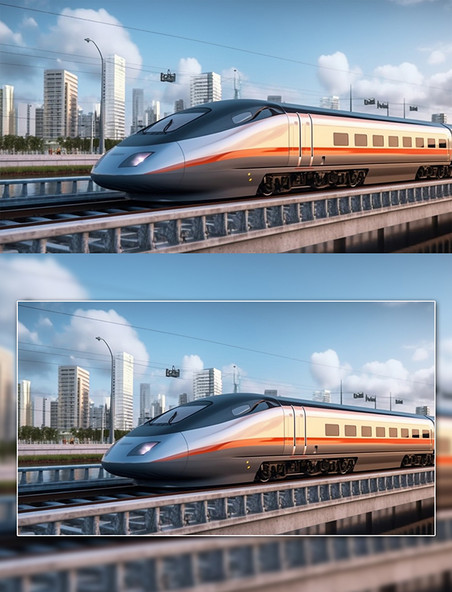 快速列车动车摄影图交通工具高铁