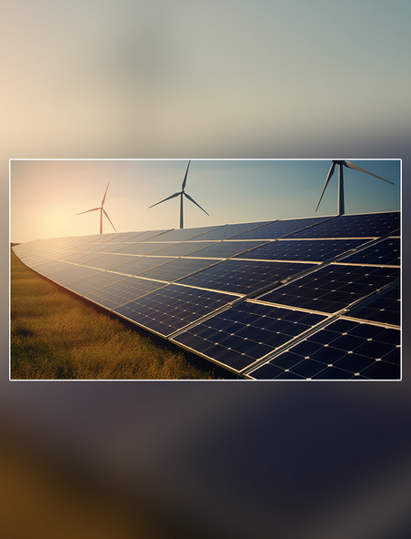 光伏板太阳能新能源电池板清洁能源摄影图超级清晰