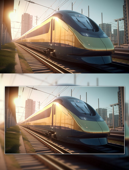 高速火车动车摄影图交通工具