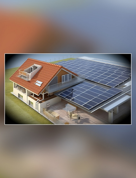 光伏板太阳能新能源电池板清洁能源摄影图
