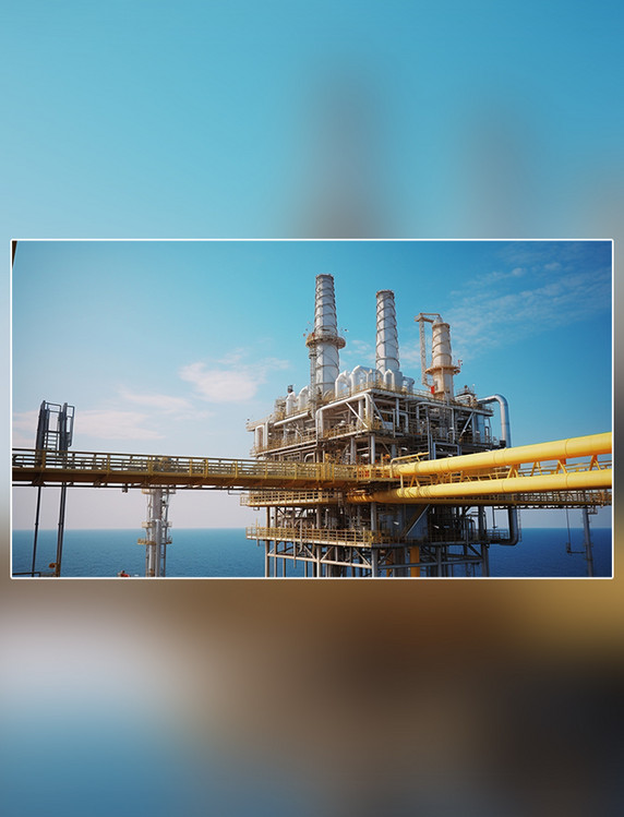 摄影图高清摄影海上石油天然气加工厂然气和石油工业