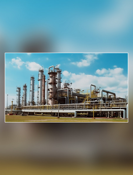 摄影图参观天然气加工厂然气和石油工业