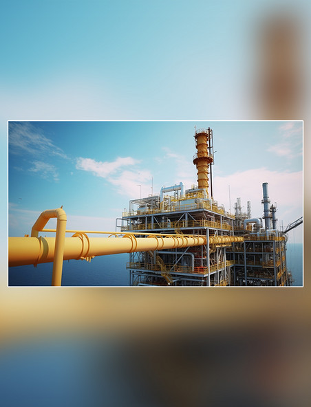 高清摄影海上石油天然气加工厂然气和石油工业摄影图