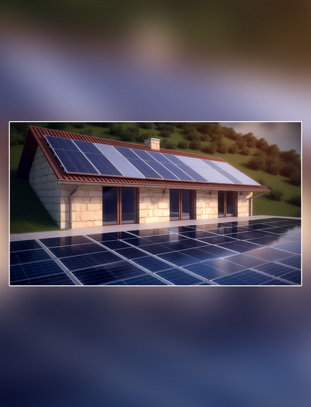 摄影图超级光伏板太阳能新能源电池板清洁能源