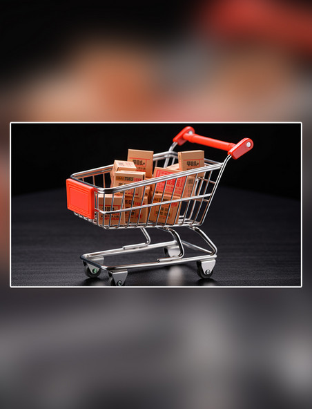 购物车微型超市电商电子网络购物摄影图超级清晰线上销售