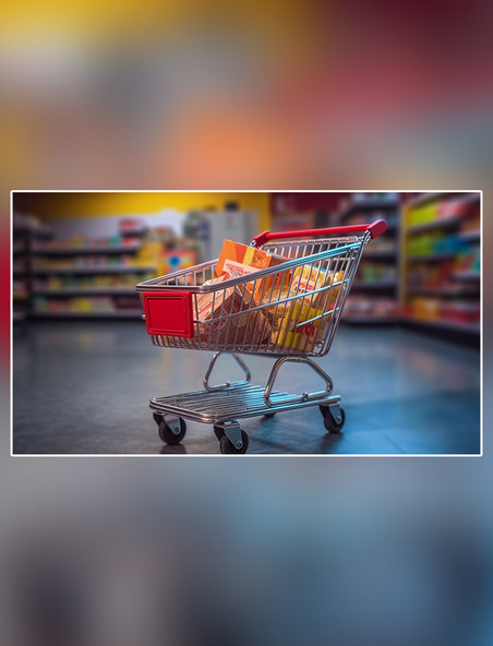 购物车超市电商电子网络购物线上销售摄影图超级清晰