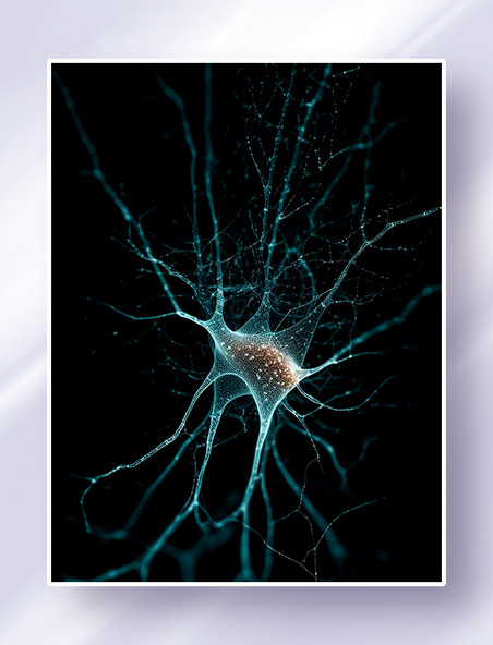 半透视神经元网络神经细胞树突轴突显微特写