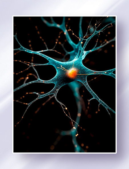 神经元树突轴突高清特写生物细胞神经系统