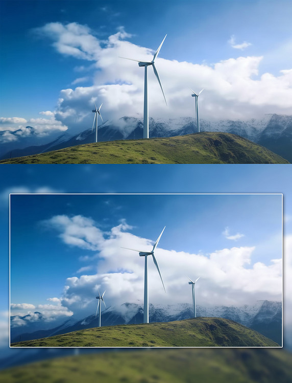 清洁能源风力发电风车摄影图 风能