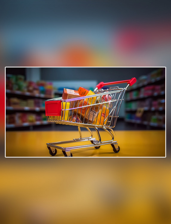 购物车摄影图超级清晰超市电商电子网络购物线上销售