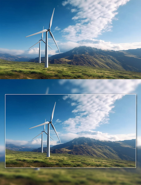 清洁能源风力发电风车摄影图风能