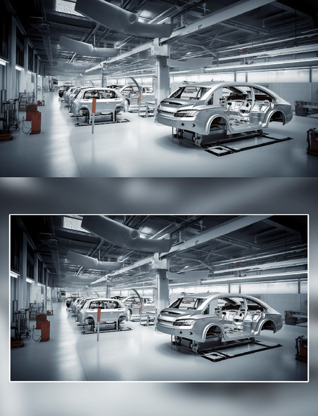 汽车车身骨架制造生产摄影工厂