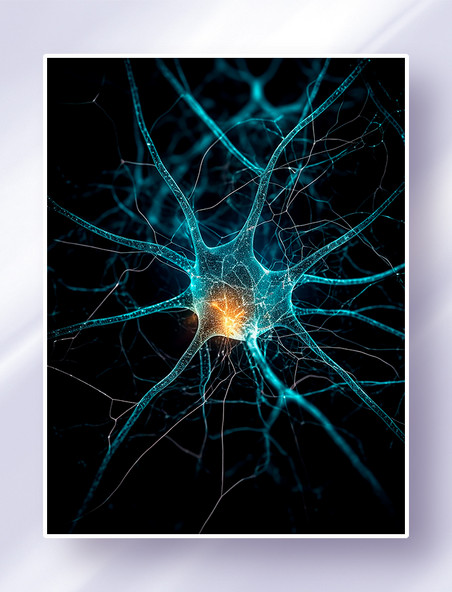 透视单个神经元系统细胞生物显微镜特写