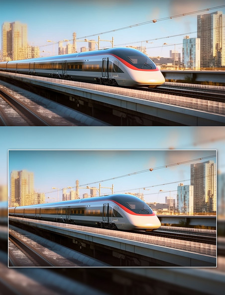 交通工具高速列车动车摄影图