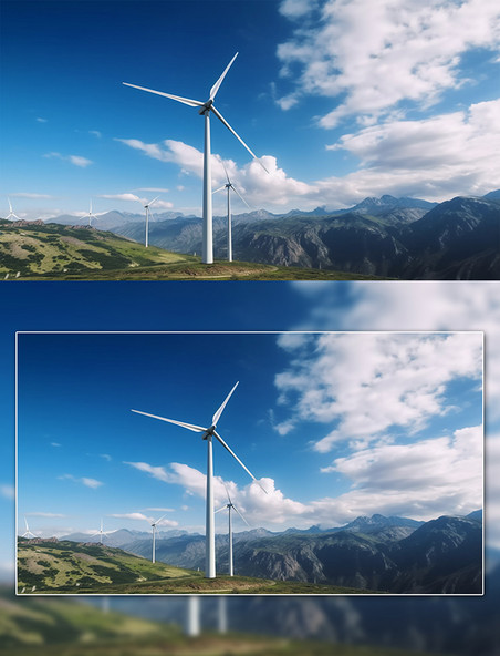 清洁能源风力发电风车摄影图风能