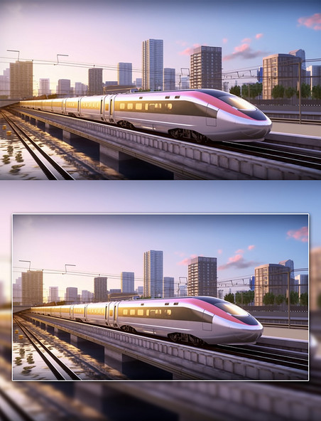 交通工具高速列车动车摄影图