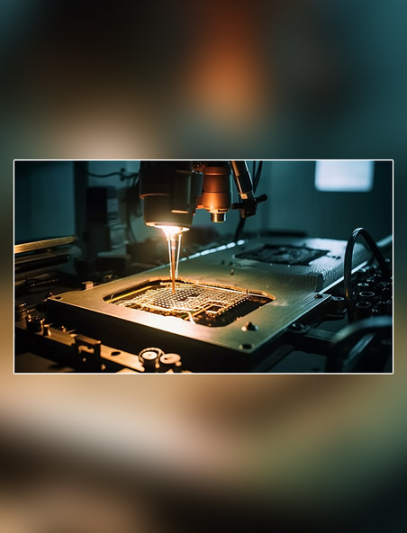 工厂印制板制造电路焊接机械摄影图