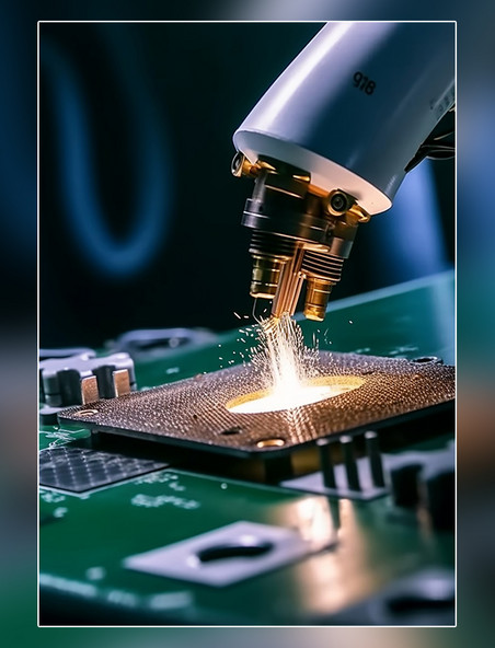 工厂焊接机械印制板制造电路摄影图
