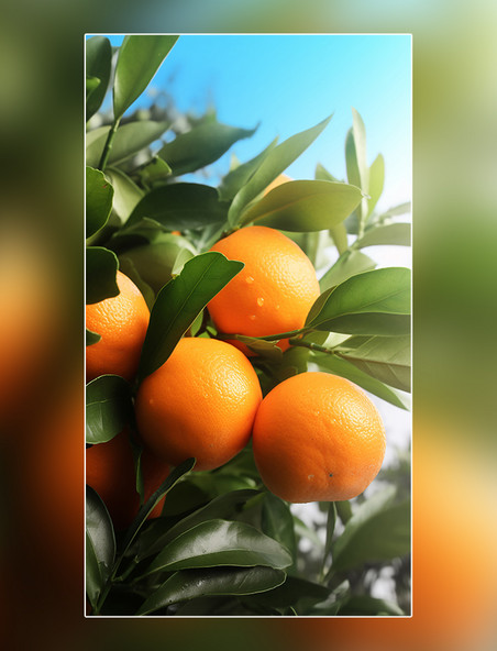 新鲜橙子摄影图橙子园水果农场新鲜果实成熟的橙子在果园的树上