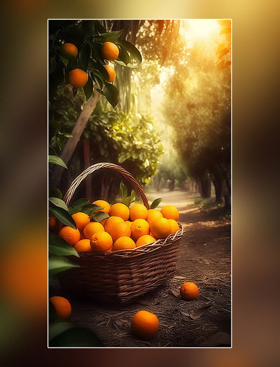 橙子园水果农场新鲜果实成熟的橙子新鲜橙子摄影图