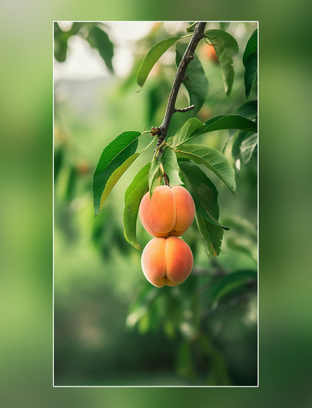 蜜桃树桃子园水果农场新鲜桃子挂满果实新鲜多汁摄影图