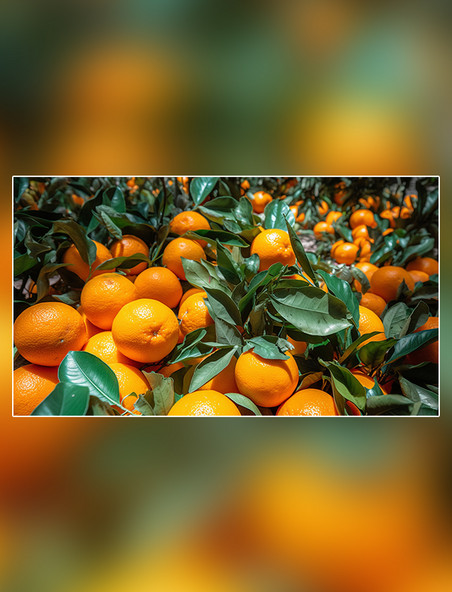 橙子园采摘水果农场新鲜果实成熟的橙子在果园的树上新鲜橙子摄影图
