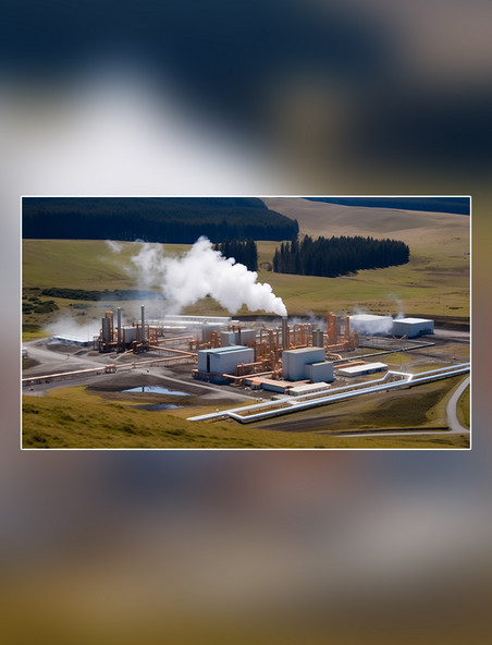 地热能工厂摄影图新能源地热发电站地热能