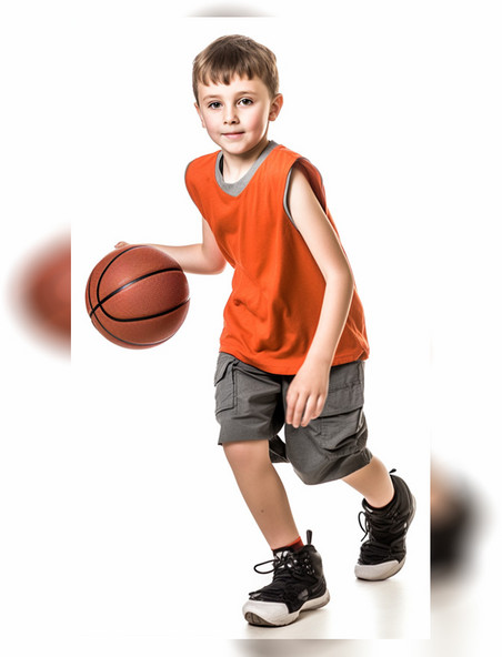 金发男孩打篮球摄影动作类